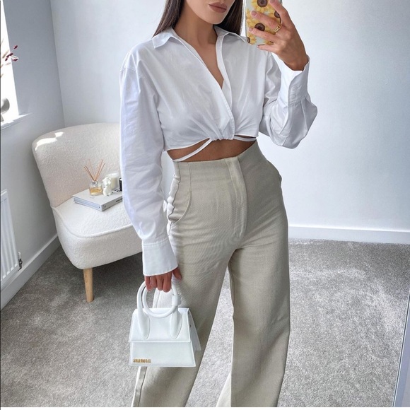 Bloggers fav white tie crop shirt - Picture 1 of 11